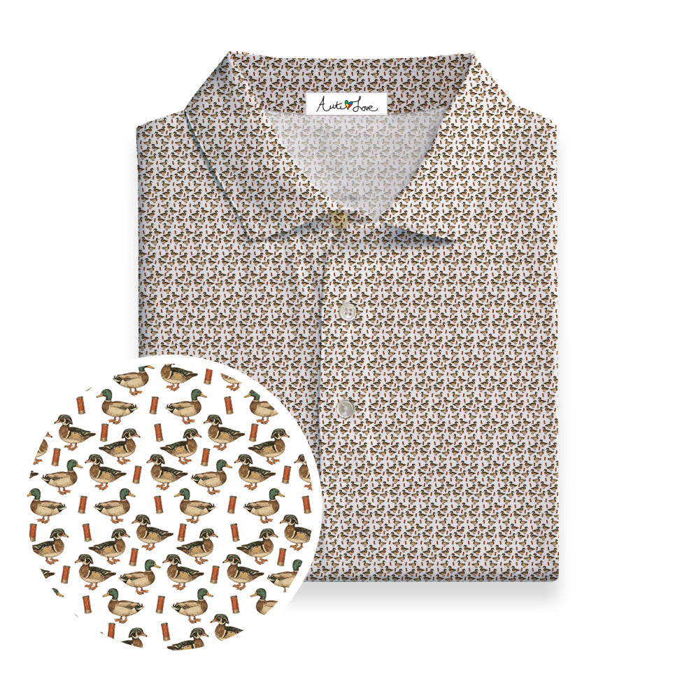 White Ducks & Shotgun Shells Performance Polo