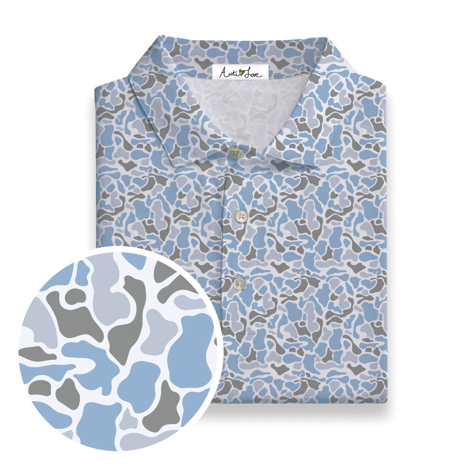 Light Blue, Gray & Dark Gray Performance Polo