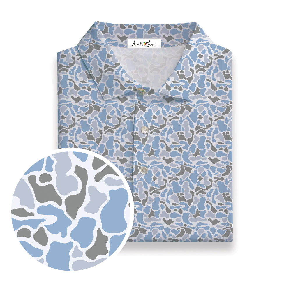 Light Blue, Gray & Dark Gray Performance Polo