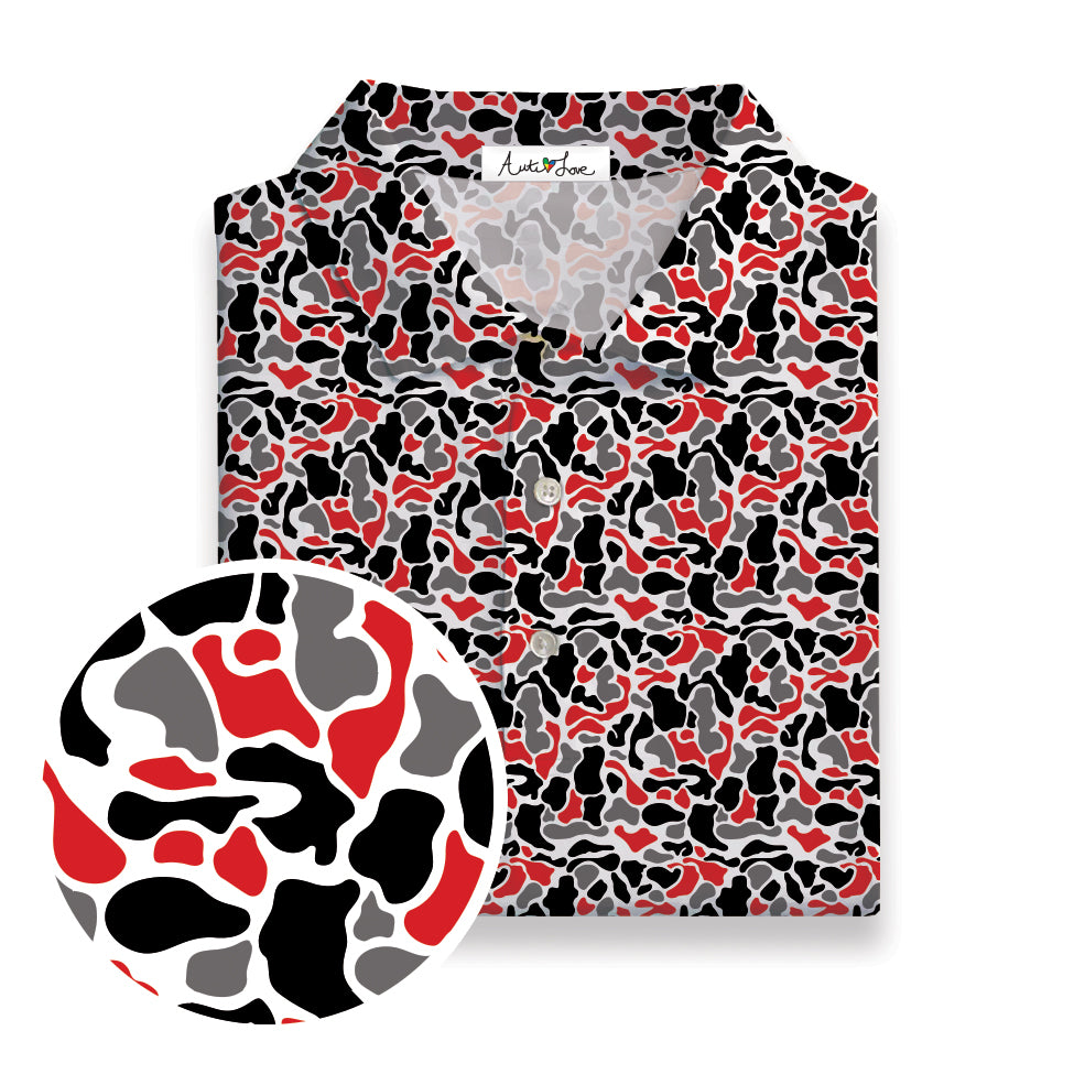 Red, Black & Gray Camo Performance Polo