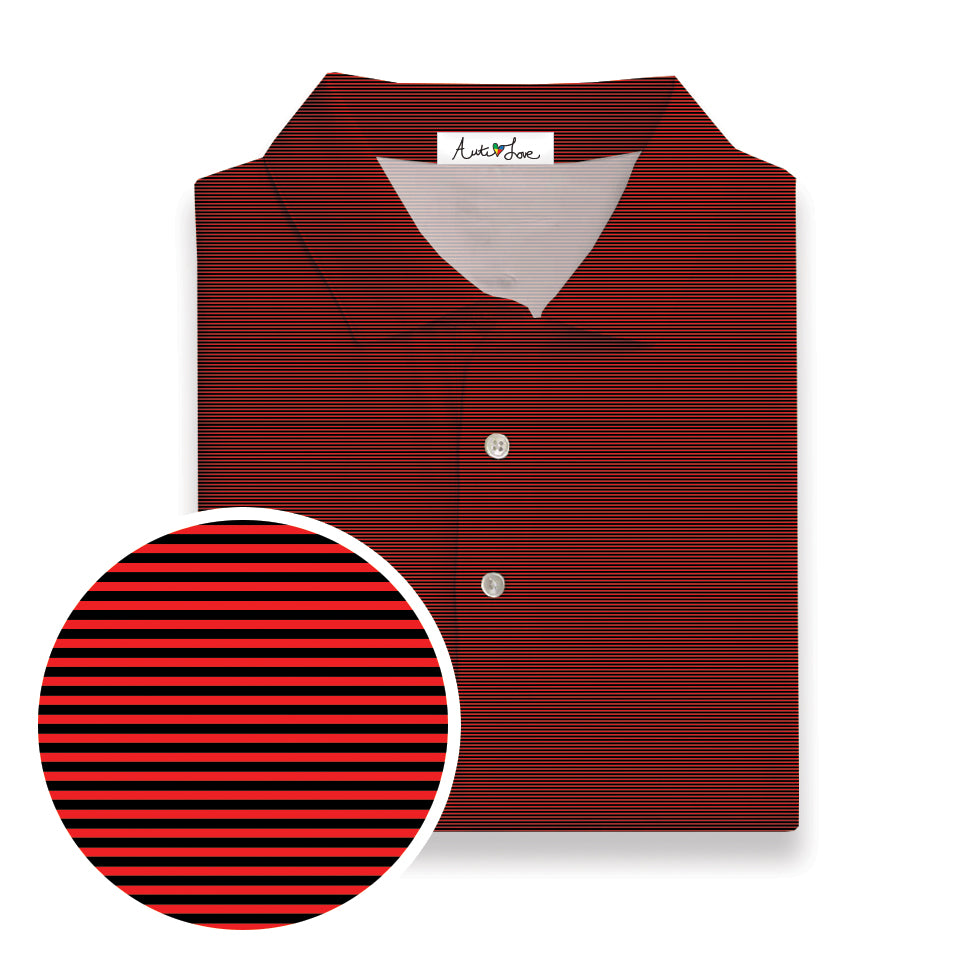 Red & Black Micro Stripe Performance Polo