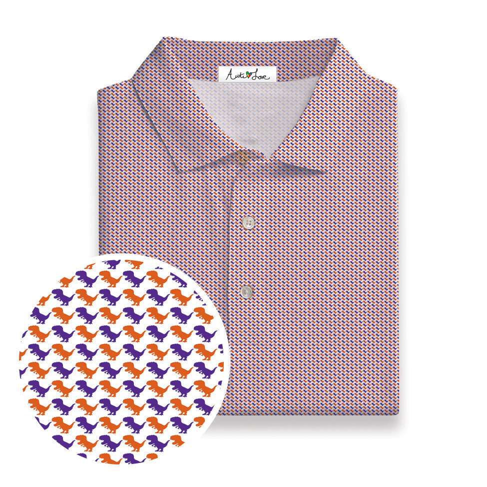 Orange & Purple T-Rex Performance Polo