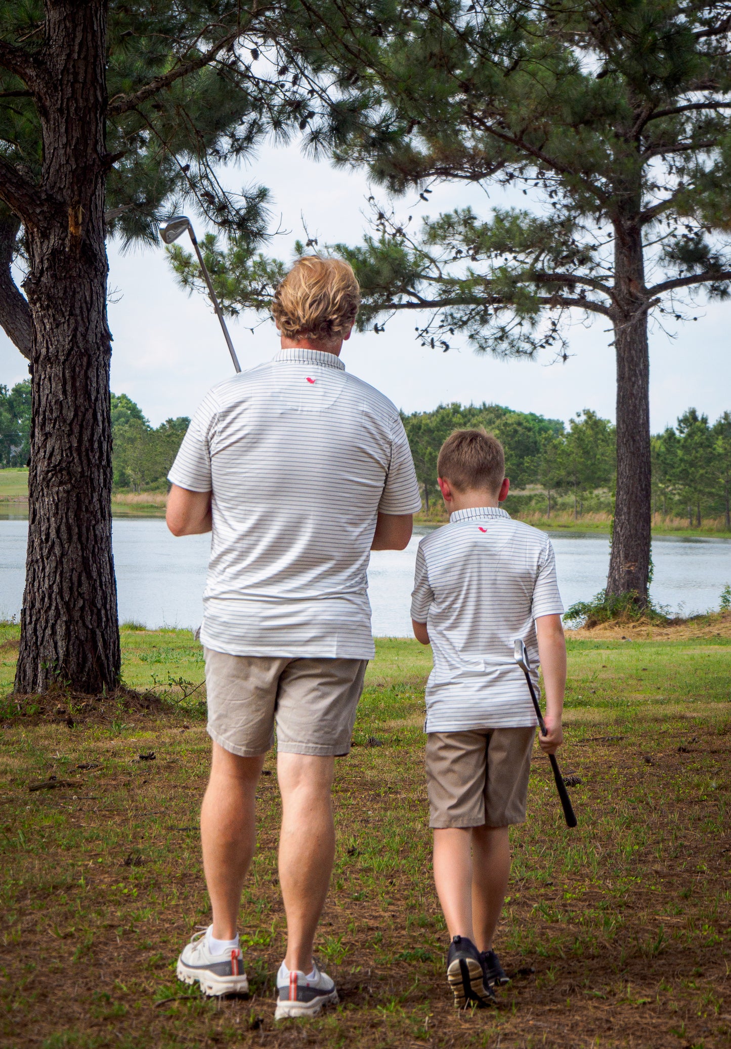 White With Black Micro Stripe Performance Polo