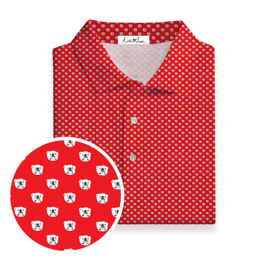 Red & White Bulldog Performance Polo