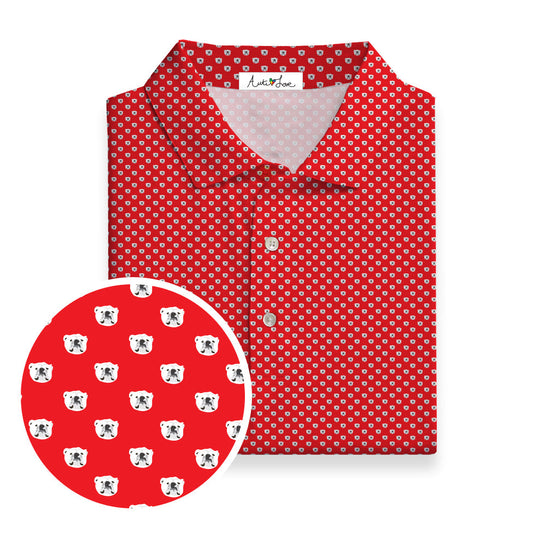 Red & White Bulldog Performance Polo