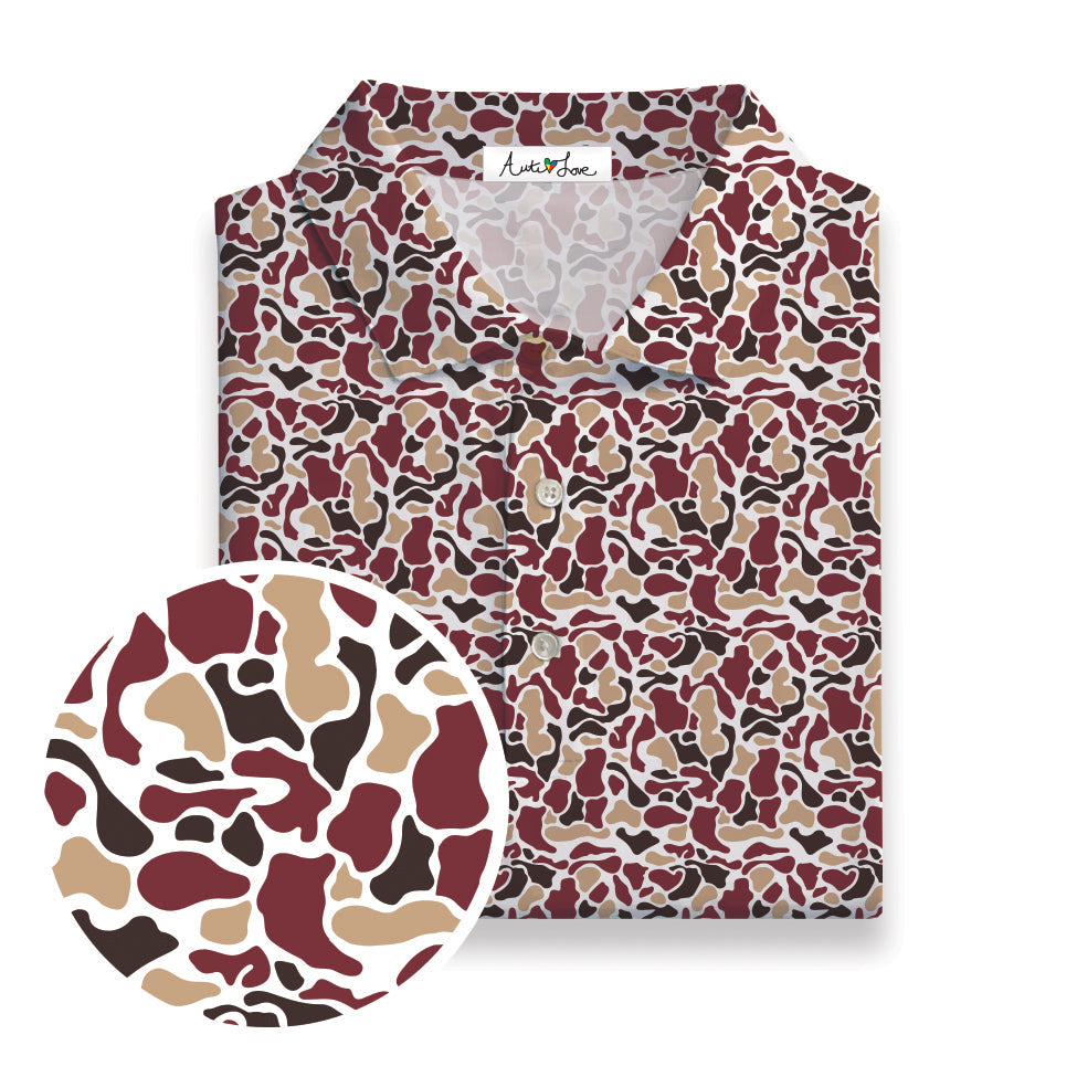 Garnett, Gold & Black Camo Performance Polo