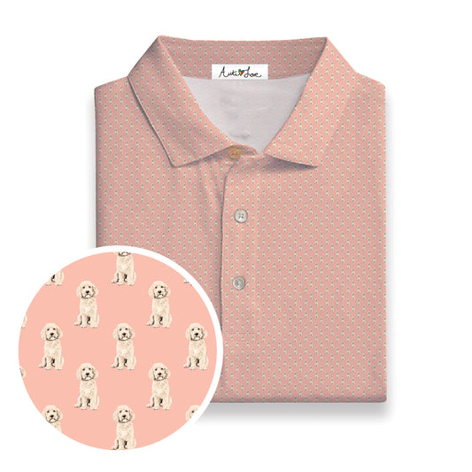 Peach Golden Doodle Performance Polo