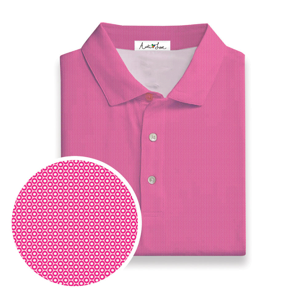 Bright Pink | White Circle Polo
