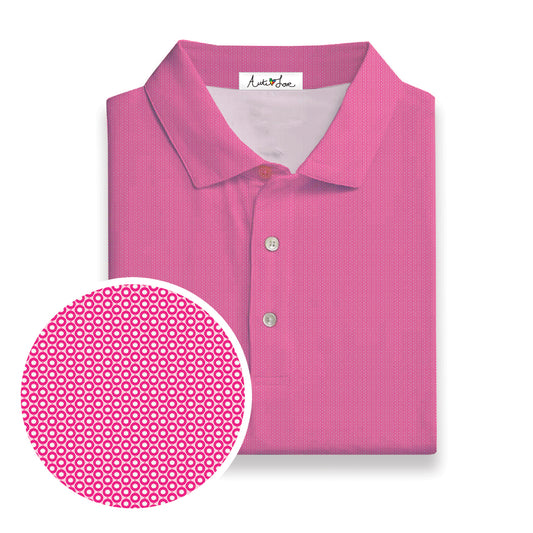 Bright Pink | White Circle Polo