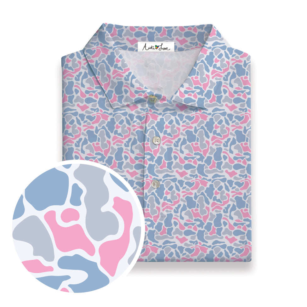 Pink & Blue Camo Performance Polo