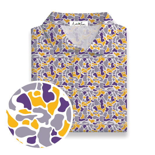 Purple, Gold, Gray & White Camo Performance Polo