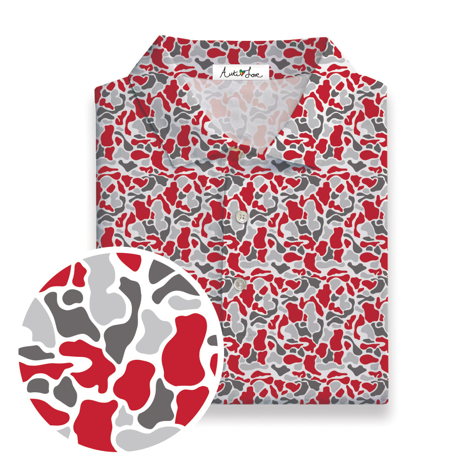 Red, Dark Gray, Gray & White Camo Performance Polo