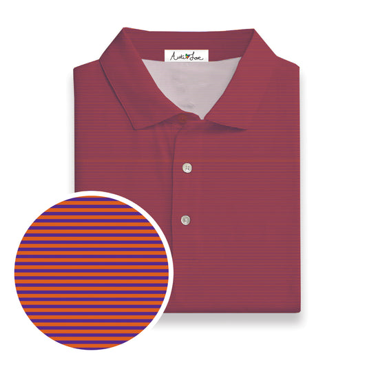 Orange & Purple Stripe Performance Polo
