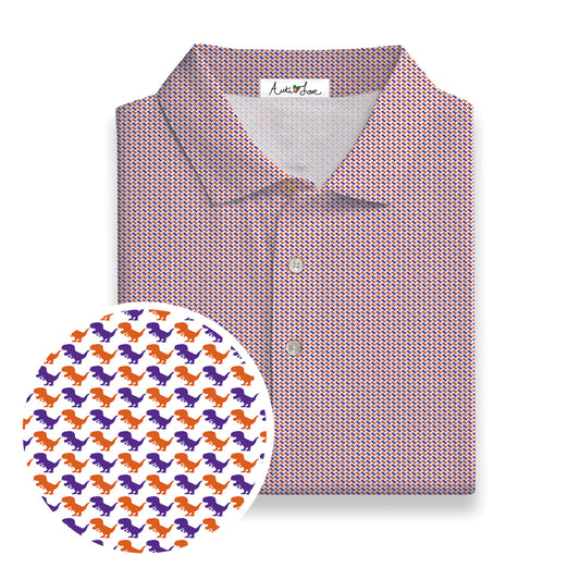 Orange & Purple T-Rex Performance Polo