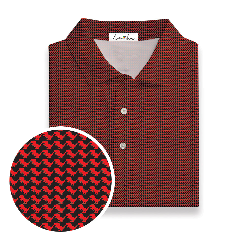 Red & Black T-Rex Performance Polo