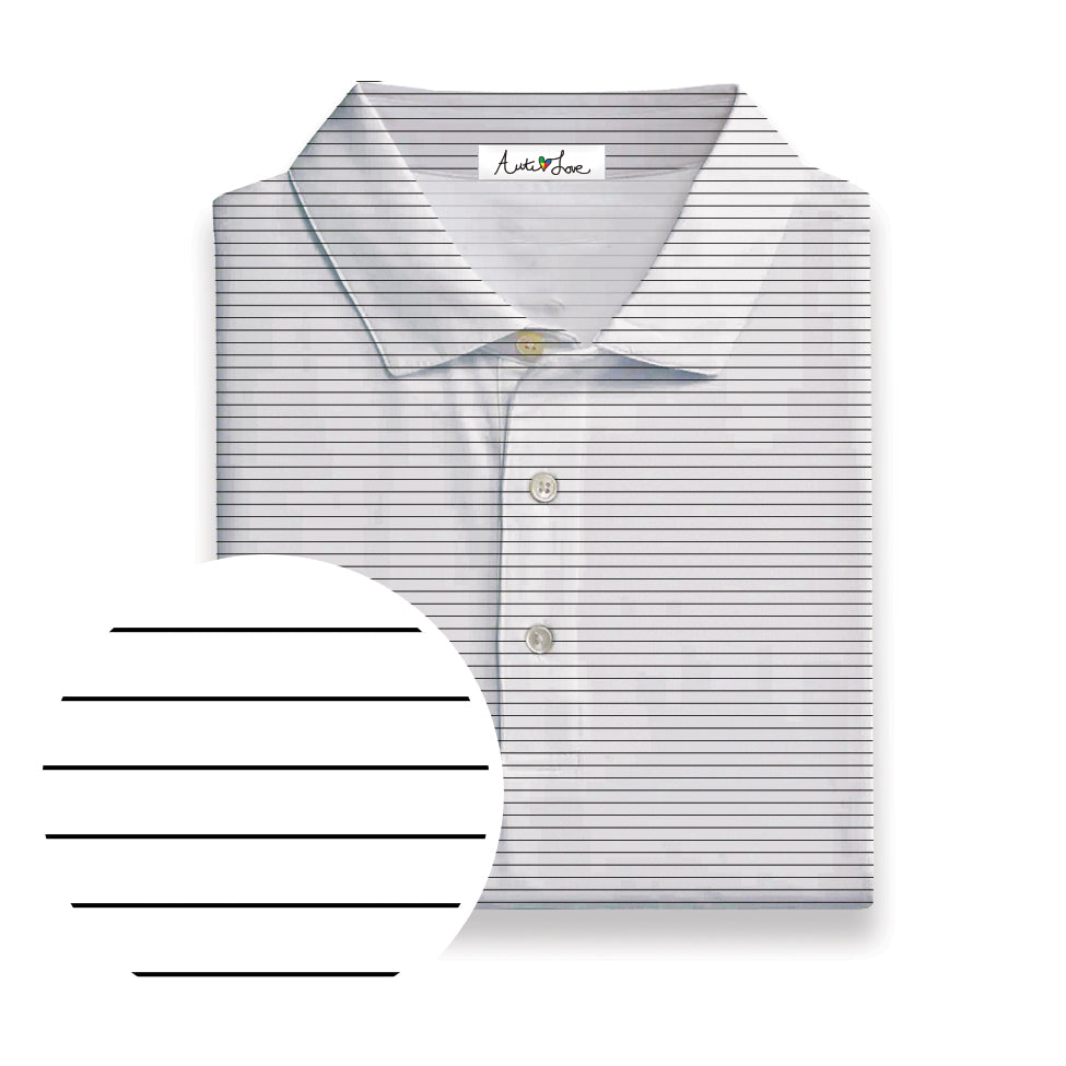 White With Black Micro Stripe Performance Polo