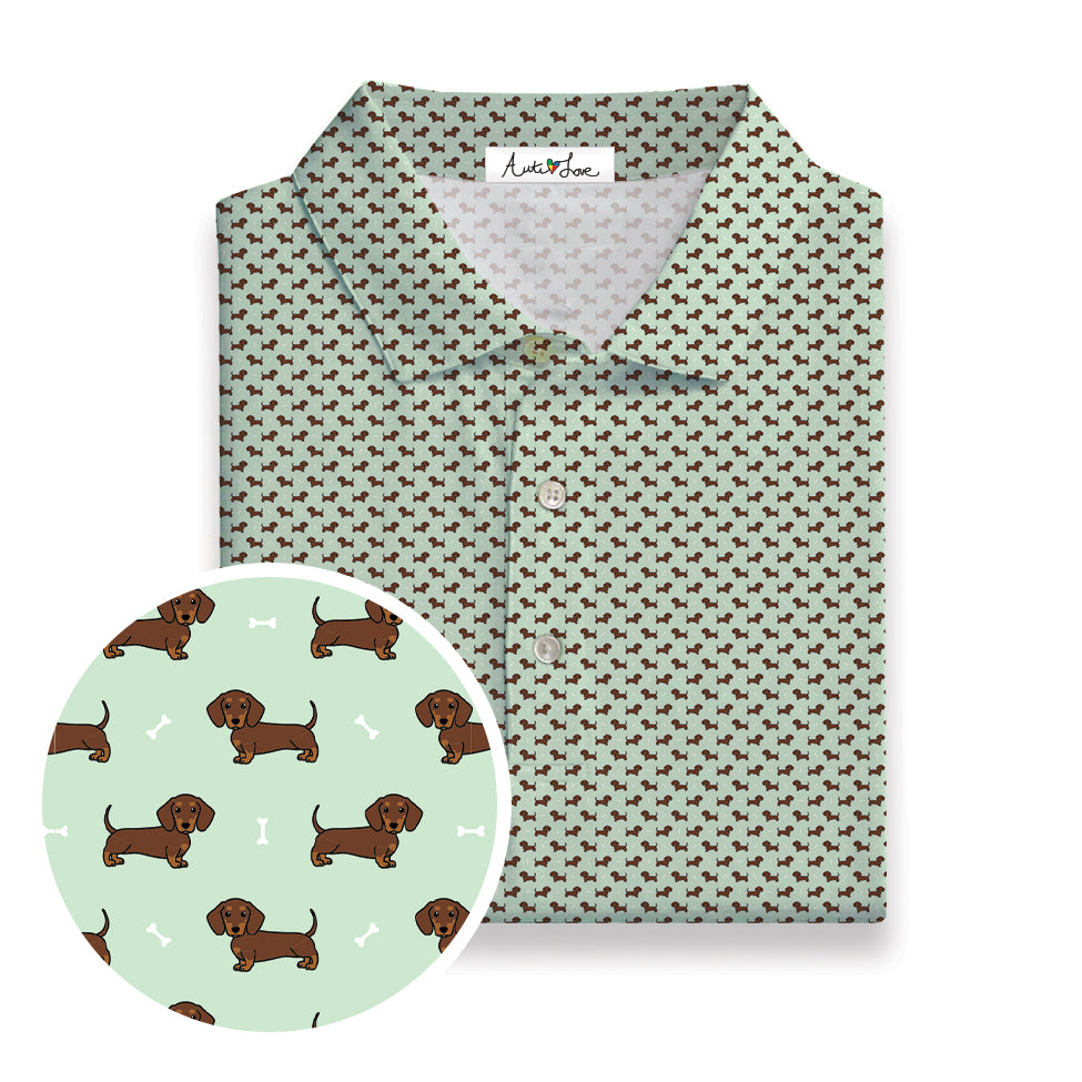 Mint Wiener Dog Performance Polo