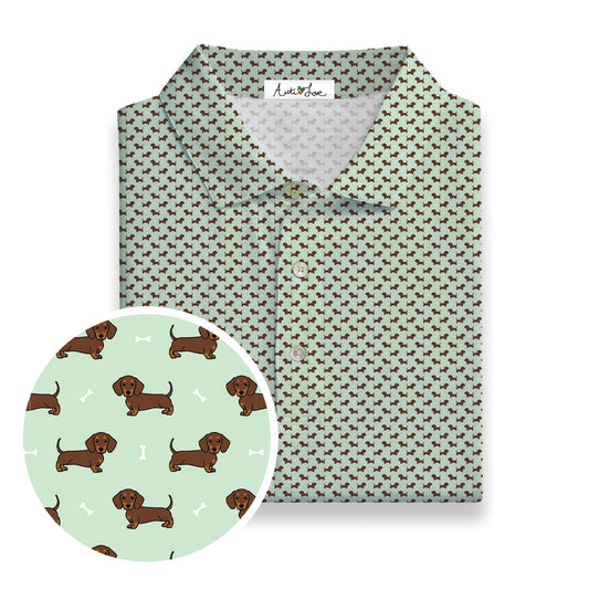 Mint Wiener Dog Performance Polo