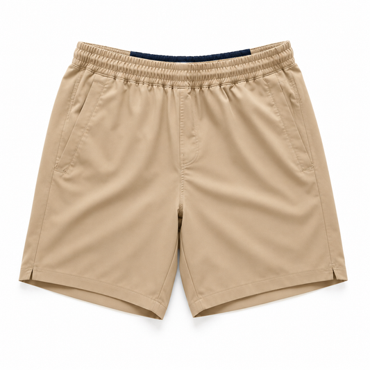 Khaki Performance Shorts With Liner