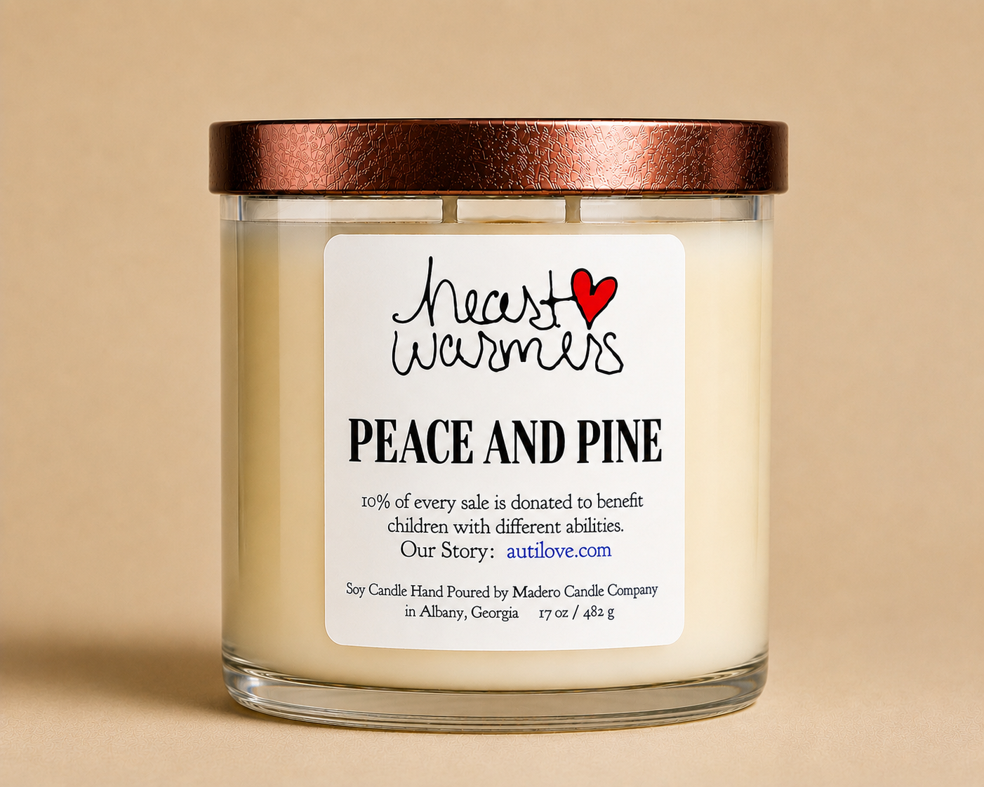 Peace & Pine – Heart Warmers™ 17oz Candle