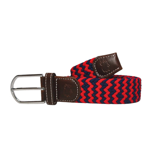 Jackson Navy & Red Woven Stretch Belt