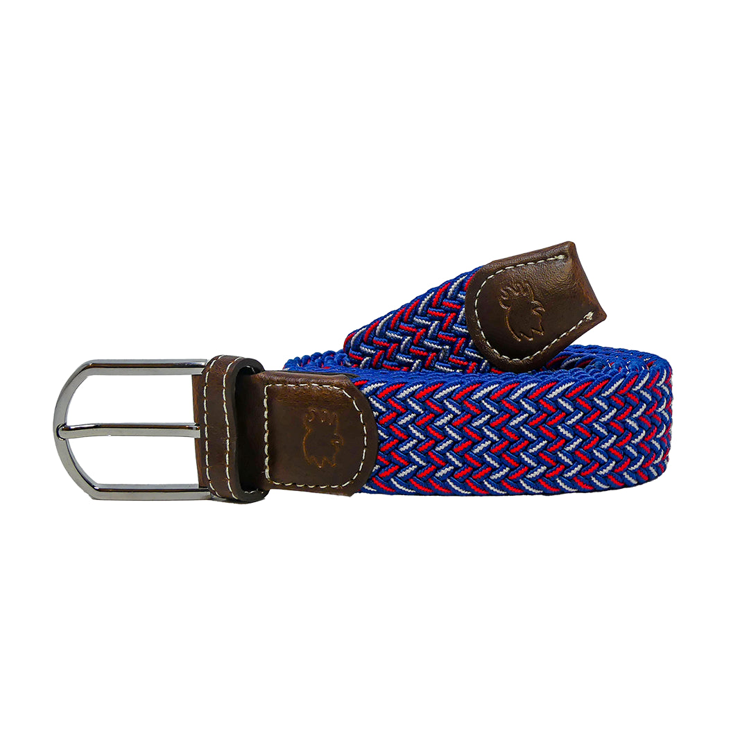 Plymouth Tri-Color Herringbone Woven Stretch Belt
