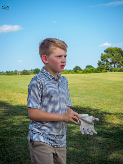 Gray T-Rex Performance Polo