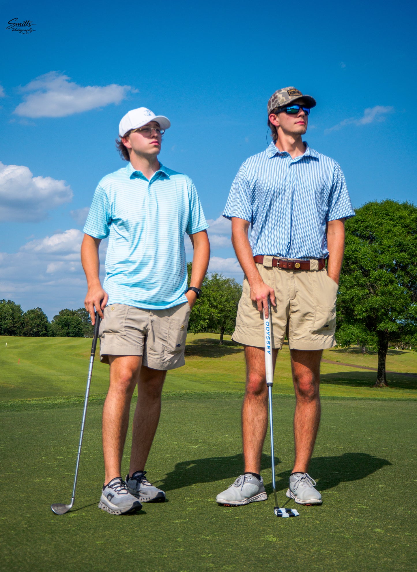 Blue With Navy Micro Stripe Performance Polo
